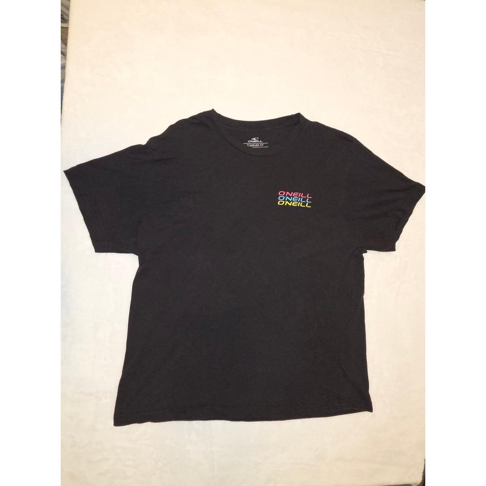 063-O'Neill Men's Standard Fit Blk Graphic Surf T-Shirt Y Cotton